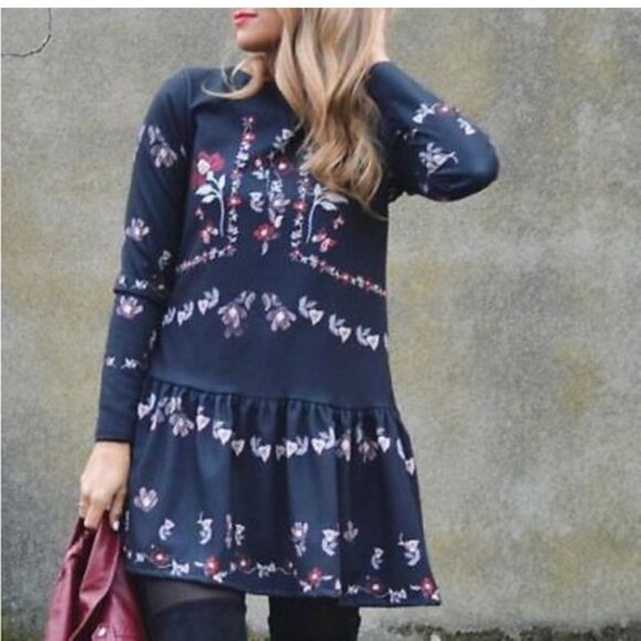 Zara Dresses & Skirts - Zara Embroidered Cottagecore Dress  Small